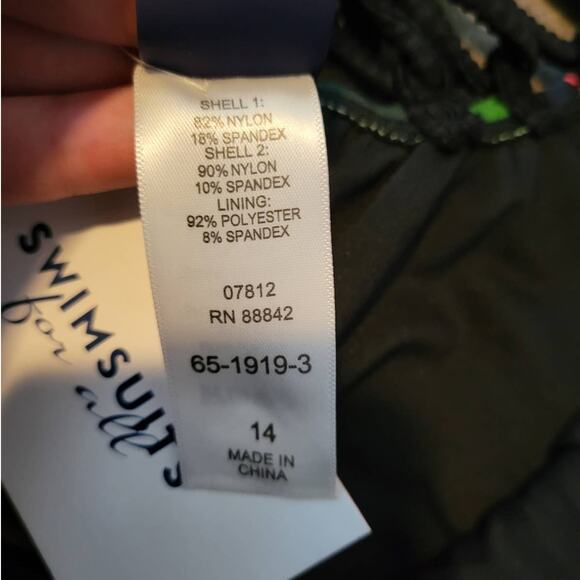 Swimsuits for All size 14 Multicolor Leaf Print High Rise Swim Bottom NEW - Picture 5 of 7